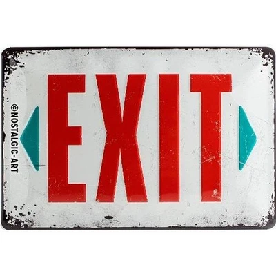 ART NOSTALGIQUE Nostalgic-Art - Enseigne Plaque en Métal Émaillée 20x30cm - Exit