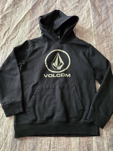 Volcom Youth XL (7) Sweatshirt Hoodie Pullover Black Chest Logo - Picture 1 of 4