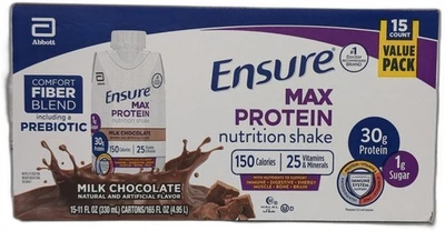 *2025-12-1* Batido nutricional Ensure Max Protein Milk Chocolate, 30 g de proteína, 1 g Foto 1 de 4