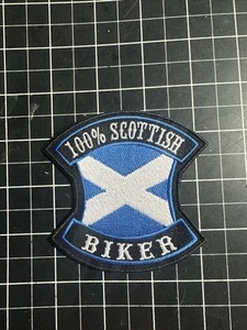 100% SCOTTISH BIKER PATCH SCOTLAND FLAG embroidered iron-on St. Andrew's Cross - Picture 1 of 2