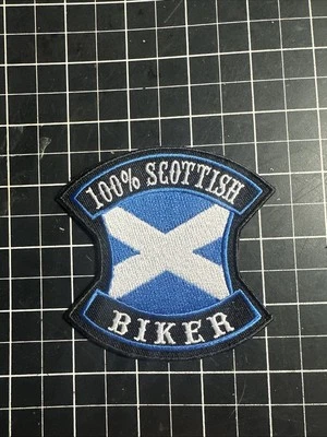 100% SCOTTISH BIKER PATCH SCOTLAND FLAG embroidered iron-on St. Andrew's Cross - Image 1 of 2