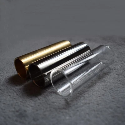Guitar Slide Set Glass Steel Brass with Picks Finger Thumb Picks and Gift Box - Image 1 of 3
