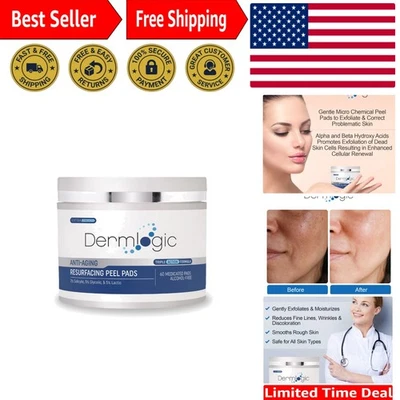 Anti Aging Resurfacing Peel Pads- Triple Action Chemical Peel Pads Combined w... - Image 1 of 4