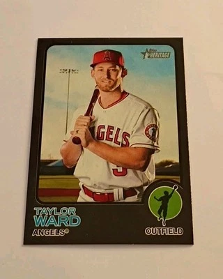 2022 Topps Heritage Black Border SSP Taylor Ward Los Angeles Angels PR=50 - Image 1 of 2