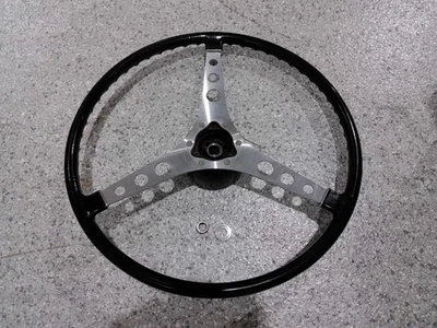 56-62 C1 Corvette BLACK Steering Wheel w/Hub--No Cracks--Original GM -Survivor! - Image 1 of 4