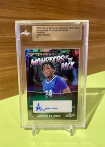 2022 Authur Kaluma 1/1 RC Auto Leaf OptiChrome -Monsters Of Rock- Proof Rookie - Picture 1 of 1