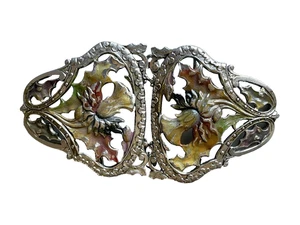 Boucle de Ceinture ART NOUVEAU métal  CHARDON Jugendstil belt thistle buckle - Picture 1 of 4