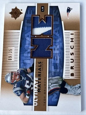 2007 Ultimate Collection Trey Bruschi GAME Used Jersey 09/35 Patriots!!! - Image 1 of 2