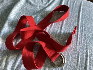 6,58 Fuß Baumwolle Yoga Riemen Gürtel Stretchbänder mit D-Ring Schnalle, rot 79" - Bild 1 von 2