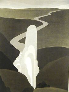 John Vassos DEEP IN A CHASM 1933 Art Deco Print Matted