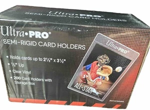 ULTRA PRO SEMI-RIGID CARD HOLDERS FOR STANDARD SIZE CARDS (200 CT) BOX - Picture 1 of 6