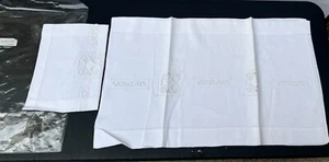 VINTAGE ITALIAN PURE LINEN NEW HAND EMBROIDERED LACE 1 HAND 1 BATH TOWEL SET WOW - Picture 1 of 11