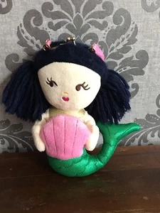 Gymboree Mermaid Kisslock Purse Bag Shiny Doll Plush Yarn Hair 8” Embroidered - Picture 1 of 8