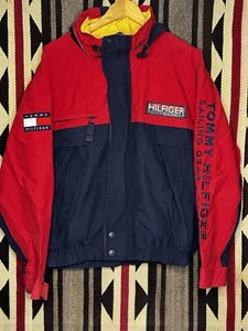 Vintage Tommy Hilfiger Sailing Gear Jacket Sz L Color Block Retro - Picture 1 of 7