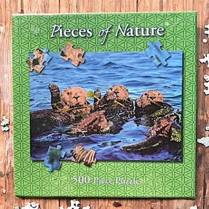 New 500-Pc Jigsaw Pieces of Nature Waving Otters Frans Lanting Photo Sealed Box - Picture 1 of 6