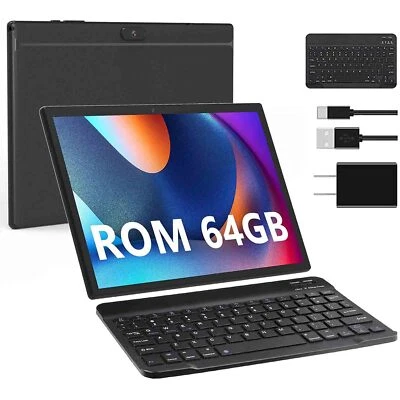 PEICHENG 10.1" 2 in 1 Tablet PC Android 11 Tablet with Keyboard 64GB WiFi Bluetooth GMS