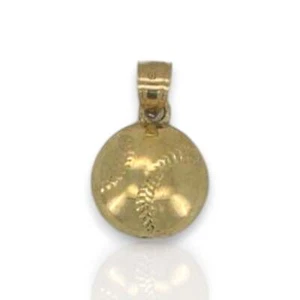 Baseball Pendant - 10K Yellow Gold - Picture 1 of 2