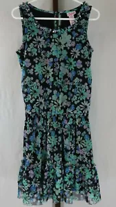 Justice Girls Multicolor Floral Sleeveless Drop Waist Dress Size 8 - Picture 1 of 3