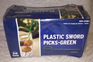 Royal Paper 1000/Box GREEN Plastic Sword 3.25'' Food Picks New Sealed Box - Picture 1 of 8