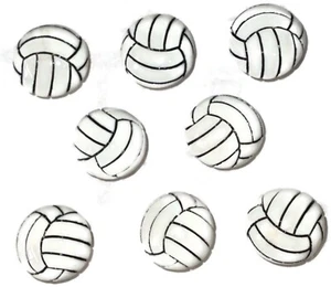 VOLLEYBALL Sport PUSH PINS Set of 8 Handmade Decorative Office Board Tacks - Picture 1 of 3