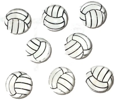 VOLLEYBALL Sport PUSH PINS Set of 8 Handmade Decorative Office Board Tacks - Image 1 of 3