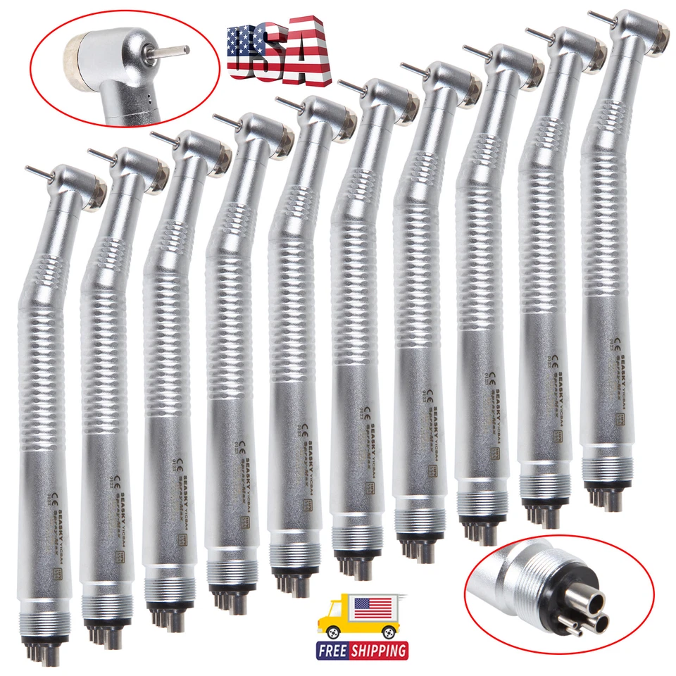 10 Pcs Seasky Dental High Speed Turbine Handpiece Push 4Hole Fit NSK PANA MAX CE - Image 1 of 4