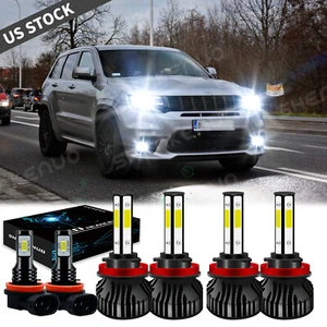 For Jeep Grand Cherokee 2019 2020 2021 6000K LED Headlight Fog Light Bulbs Combo - Picture 1 of 12