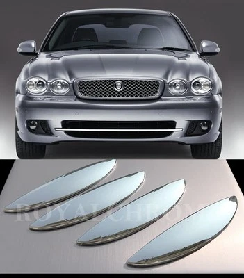 Juego de 4 cubiertas de manija de puerta cromadas brillantes para Jaguar X Type X400 X-TYPE STOCK EE. UU. Foto 1 de 4