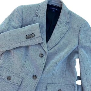 Lands' End Womens Two Button Blazer Jacket Size 8P Linen Blend Bloggers Fave - Picture 1 of 14