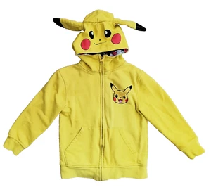 Pokemon Boys' Size XS Pikachu Zip-Up Jacket Hoodie Sweatshirt Logo Cotton Blend - Picture 1 of 7