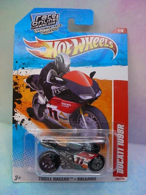 2011 Hot Wheels DUCATI 1098R #199/244 Race🏍️preto/vermelho🏍️THRILL RACERS-VOLCANO - Imagem 1 de 3