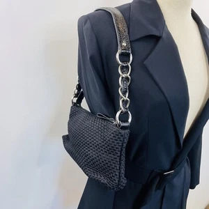 The Sak Black Small Woven Shoulder Bag Handbag US Sustainable Designer - Picture 1 of 12