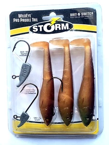 3 x Storm Wildeye Pro Paddle 11 CM brochet artificiel noir basse ombre MDM - Photo 1 sur 2