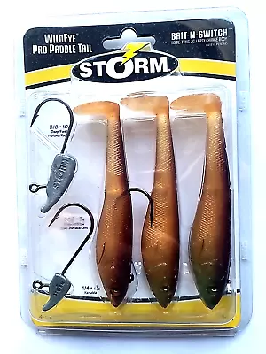 3 X Storm Wildeye Pro Paddle 11 Cm Künstlicher Hecht Black Bass Shad MDM - Bild 1 von 2