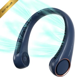 Portable Neck Fan USB Rechargeable Bladeless Hands-Free 3-Speed Wearable Cooling - Picture 1 of 12