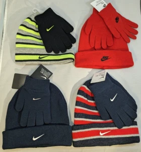 New Nike Youth Beanie and Gloves 2 Piece Set Size 8/20 Choose your Color - Picture 1 of 11