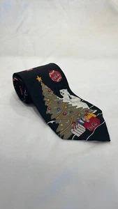 Vintage Christmas Coca Cola Polar Bear Necktie 100% Silk Made in USA - Picture 1 of 9