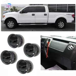 For Ford F150 09-14 Black AC Heater 4 Dashboard Louvers Interior Air Vent Louvre - Foto 1 di 12