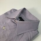 Robert Talbott Bespoke Men's L 16 1/2 Purple Striped Button-Up Shirt Made In Usa