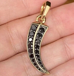 2Ct Round Lab Created Black Diamond Beauty Fancy Pendant 14K Yellow Gold Plated - Picture 1 of 3