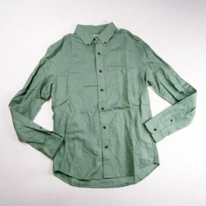 Timberland 100%authentic mens LS collared Button down-up size medium green slim - Picture 1 of 6
