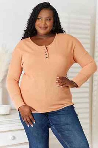 Blusa sofisticada cómoda con medio botón - Imagen 1 de 10