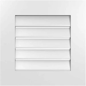 Ekena Millwork Functional Gable Vent 20"x20" w/ Standard Frame Surface Mount PVC - Picture 1 of 6