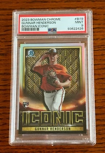🔥 2023 Bowman Chrome Gunnar Henderson Iconic Rookie PSA 9 MINT Pop 59 93622426 - Picture 1 of 2