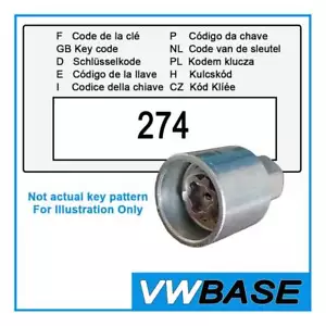 for Fiat Security Master Locking Wheel Nut Key 274 Q LWNK Punto Panda 500 Brav - Picture 1 of 8