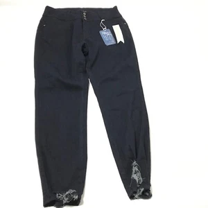 Diamite Women’s Plus Skinny Long Jeans Size 20 Blue Ripped Hem Denim Destroyed - Picture 1 of 5