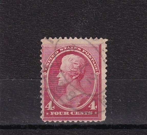 US Stamp 1888 Andrew Jackson #215 V. Light Cancel Perf 12 4 Cent Carmine Lot 476 - Image 1 of 2