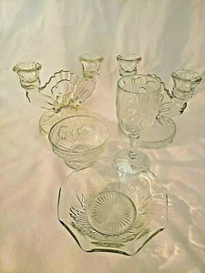 Iris Clear by Jeannette Wine Glass / Sauce Bowl / Candle Stick Holder / Sherbet - Picture 1 of 10