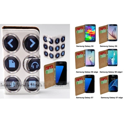 For Samsung Galaxy Series Gadget Icon Theme Print Wallet Mobile Phone Case Cover - Image 1 of 3