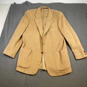 Vintage Halston Camel Hair Blazer 100% Camelhair Quiet Luxury Mens 42R Classic - Picture 1 of 9